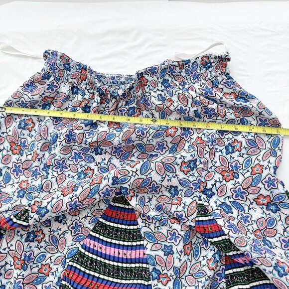 Diane Freis Georgette rare Vintage 80s Pleated Skirt full A-line sz 12 - Picture 9 of 11